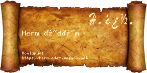 Herm Ádám névjegykártya